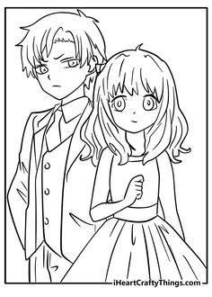 an adult and child are standing together coloring page