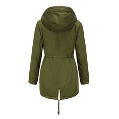 Army Green Waist Drawstring Plush Hooded Thick Parka Coat Drawstring Long Sleeve Outerwear For Outdoor Activities, Casual Outerwear With Drawstring For Outdoor Activities, Khaki Drawstring Outerwear For Outdoor, Outdoor Hooded Jacket With Drawstring, Fall Outerwear With Drawstring For Outdoor Activities, Drawstring Outerwear For Fall Outdoor Activities, Spring Outerwear For Outdoor Activities With Drawstring, Green Long Sleeve Outerwear With Drawstring, Green Long-sleeve Outerwear With Drawstring