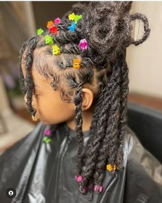 Kid Locs Daughters, Loc Styles For Kids Girl, Toddler Locs Girl, Kids Locs Styles Girls Short