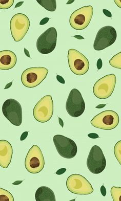 an avocado pattern on a green background