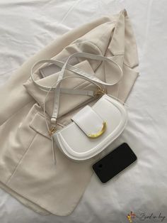 BirdinBag - Modern Metallic Hobo Handbag White Hobo Shoulder Bag With Mobile Phone Pocket, White Hobo Shoulder Bag With Mobile Phone Bag, White Satchel Hobo Bag With Mobile Phone Pocket, White Saddle Bag With Removable Pouch For Everyday Use, White Crossbody Baguette Bag For Shopping, White Saddle Bag For Everyday Use, White Baguette Crossbody Bag For Shopping, White Saddle Shoulder Bag With Adjustable Strap, White Saddle Shoulder Bag For Daily Use