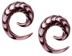 PRICES MAY VARY. Purple Swirl Spiral Taper Plugs Made of Glass Available in Sizes from 6GA (4mm) to 00GA (10mm) Sold as a Pair Handmade Hanger, Ear Tapers, Taper Design, Purple Swirl, Body Jewelry Piercing, Purple Ribbon, Body Piercing Jewelry, Piercing Jewelry, Metal Stamping