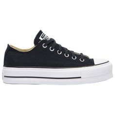 Converse Low Cut Platform, Black Converse Platform Low Top, Converse All Star Platform, All Star Platform, Converse Women, Converse Platform, Low Top Converse, Black Converse, Casual Sneakers Women