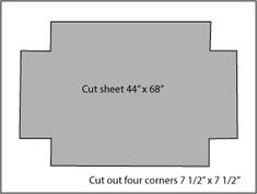 the cut out for an area with four corners and two sides, which are not very large