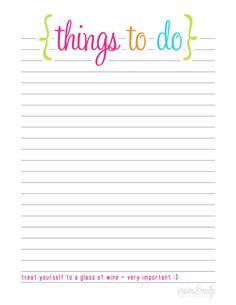 a notepad with the words things to do written in colorful writing on it,