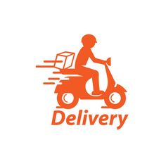 a man riding on the back of a scooter next to a pizza box