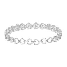 Messika Jewelry - Joy Cœur 18K White Gold Multi Rivière Pavé Diamond Bracelet | Manfredi Jewels White Gold Diamond Bracelet, Gold Diamond Bracelet, Celebrate Love, House Gifts, Fine Watches, Watches Jewelry, Jewelry Creation, Pave Diamonds, Jewelry Branding