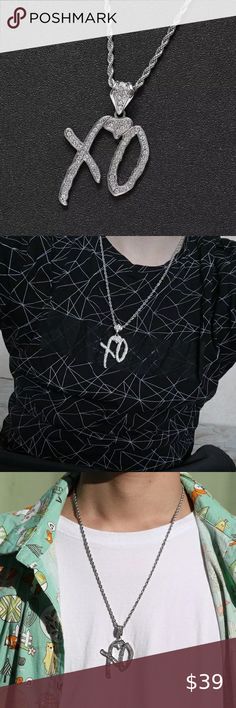 XO | The Weeknd Iced Out Rhinestone Silver Necklace The Weeknd Necklace, Xo Necklace The Weeknd, Weeknd Birthday, The Weeknd Birthday, Weeknd Core, Xo Necklace, Abel The Weeknd, Things I Wanna Buy, Abel Tesfaye