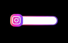 the instagram logo is glowing in the dark, and it appears to be pink