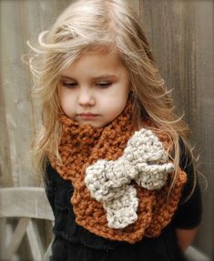 Tyeleigh Scarf pattern available at LoveCrochet. Find more children patterns by The Velvet Acorn and share your own projects at LoveCrochet.Com! Velvet Acorn, Velvet Crochet, Bow Scarf, Super Bulky Yarn, Scarf Crochet Pattern, Bulky Yarn, Needle Art, Scarf Pattern, Crochet Scarves