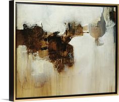 an abstract painting with brown and white colors