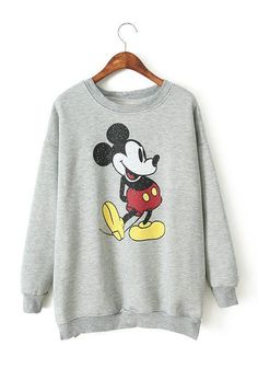 Mickey Mouse Print, Mickey Mouse Sweatshirt, Mouse Print, Disney Sweatshirts, Round Neck Sweatshirts, Disney Shirts, Disney Outfits, One By One, Direct To Garment Printer