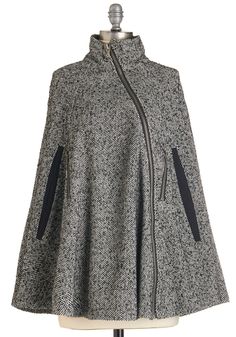 Beacon Hill Breakfast Cape. Brunch with Bostons most elegant crowd, draped in this tasteful tweed cape. #grey #modcloth Dress Coats, Womens Dress Coats, Fall Outerwear, Beacon Hill, Womens Dress, Coat Fashion, Vintage Jacket, Look Fashion, Hijab Fashion