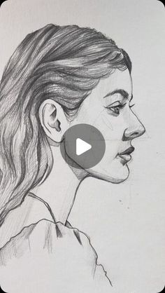 a pencil drawing of a woman's profile