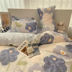 48237214925099|48237214957867|48237214990635 Nordic Bed, Girls Duvet Covers, Floral Bedding Sets, Purple Bedding, Flower Bedding, Floral Duvet Cover, Floral Bedding, Queen Size Bed, Floral Duvet