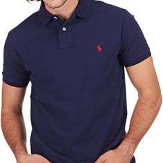 - Size M - 100% Cotton Navy Ralph Lauren Cotton Tops, Ralph Lauren Navy Short Sleeve Tops, Navy Ralph Lauren Short Sleeve Tops, Navy Short Sleeve Ralph Lauren Top, Blue Ralph Lauren Polo Shirt, Classic Fitted Blue T-shirt, Ralph Lauren Blue Polo Collar Shirt, Ralph Lauren Fitted Blue Polo Shirt, Blue Cotton Ralph Lauren Polo Shirt