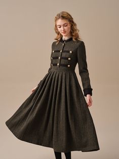 Winter Cocktail Midi Dress, Elegant Winter Cocktail Maxi Dress, Elegant Winter Formal Maxi Dress, Elegant Formal Winter Maxi Dress, Classic Evening Dresses For Winter, Elegant Winter Maxi Dress For Formal Occasions, Classic Long Sleeve Maxi Dress For Fall, Formal Long Sleeve Tea Length Dress, Chic Long Sleeve Vintage Dress For Work