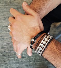 "Mens simple leather bracelet, double leather cuff, minimal leather bracelet, uno de 50 style, unisex leather bracelet, mens gift Welcome to my shop! ✈️ DHL EXPRESS SHIPPING AVAILABLE, 1-3 BUSINESS DAYS DELIVERY! ✔️ PLEASE MAKE SURE TO SELECT IT, RIGHT BEFORE YOUR PURCHASE! ❗️ ❗️ DON'T FORGET TO ADD YOUR CELL # AT THE \"NOTE TO SELLER\" SECTION IF YOU CHOOSE DHL! BY FILLING YOUR CELL NUMBER YOU EARN THE BENEFIT TO CHOOSE BETWEEN 6 DIFFERENT DELIVERY OPTIONS! INSTRUCTIONS WILL BE SENT TO YOUR MOB Silver Leather Bracelets For Party, Adjustable Black Leather Wrap Bracelet, Leather Cuff Bracelets For Party, Adjustable Leather Cuff Bracelet For Party, Party Leather Cuff Bracelets, Adjustable Leather Bracelet For Party, Adjustable Leather Party Bracelet, Adjustable Leather Bracelets For Party, Masc Jewelry