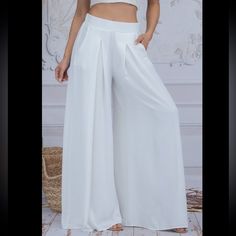 A Brand New Boutique Item. Multiple Colors & Sizes Available. Elegant White Solid Color Pants, Chic White Wide Leg Pants, White Solid Color Pants For Spring, White Wide Leg Pants With Pockets For Day Out, White Full-length Wide Leg Pants For Day Out, Chic White Wide Leg Pants With Pockets, White Wide Leg Pants For Day Out, White Full Length Wide Leg Pants For Day Out, White Stretch Wide Leg Pants With Pockets