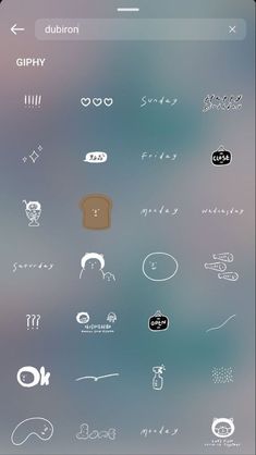 an iphone screen with various stickers on it