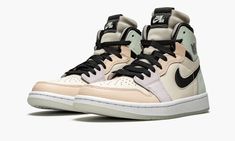 The Women’s Air Jordan 1 High Zoom CMFT “Easter” is a women’s version of the modern remake of Michael Jordan’s first signature shoe in a colorway inspired by the springtime holiday.  Arriving in pastel colored panels, the “Easter” Jordan 1 Zoom CMFT was released by Jordan Brand in Spring 2021 in the soft and airy hues commonly associated with Easter.  The updated Zoom CMFT edition of the Jordan 1 features even more padding around the collar than the standard Jordan 1 model and Nike’s Zoom Air te Easter Shoes, Air Jordan 1 Zoom Cmft, Yeezy 750, Wmns Air Jordan 1, Vapour Max Nike, Nike X Travis Scott, Jordan Yeezy, Low Air Jordan 1, Jordan 8