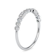 Stamped: 14K Total Ring Weight: 1.3 Grams Diamond Weight: 0.11 Carat (F-G Color, VS2-SI1 Clarity) 1.3 Millimeters Diamond Quantity: 13 SKU: [601984] Elegant 14k White Gold Stackable Rings, Classic Diamond Ring With Single Cut Diamonds, Open Band, Classic Half Eternity Stackable Rings, Classic Stackable Half Eternity Rings, Timeless Formal Stackable Half Eternity Rings, Elegant Moissanite Half Eternity Ring, Classic Stackable Diamond Rings With Open Band, Classic Diamond Stackable Rings With Open Band, Classic Diamond White Open Band Diamond Ring