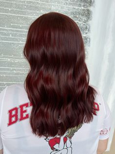 deep red hair Win Red Hair, Super Dark Red Hair, Cherry Red Highlights In Brown Hair, Cinnamon Red Hair Color, Deep Cherry Red Hair, Red Hair Dark, Red Wavy Hair, Deep Auburn Hair, Deep Red Hair Color