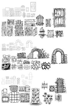 several different types of architectural drawings are shown