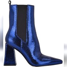 Absolutely Fabulous Pair Of Boots!!! Gorgeous Color Faux Snakeskin New Without The Box Size 6 In Excellent Condition #Marcfisher #Boots #Booties #Chelseaboots #Pointy #Blue #Metallic #Electricblue #Size6 #New #Fauxsnakeskin #Snakeakin #Sexy #Preppy #Hipster #Boss #Business #Nordstrom #Anthropologie #Dillards #Anskleboots #Chelsea #Loveshoes 6 Blue Heels For Evening In Winter, Blue Heels For Evening Winter Events, Blue Pointed Toe Boots For Night Out, Bold Party Boots With Block Heel, Bold Block Heel Party Boots, Trendy Blue Evening Boots, Bold Pointed Toe Boots For Parties, Elegant Blue Boots For Night Out, Blue Boots For Fall Night Out