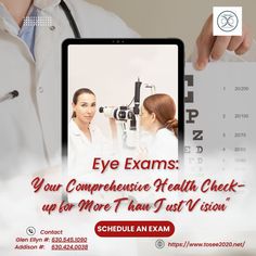 Believe it or not, eye exams can offer valuable insights into your overall health beyond just eye-related issues. The eyes’ blood vessels and tissues provide a clear view of the body’s blood vessels and can show signs of systemic health conditions. Health Check, Health Conditions, Clear View, Blood Vessels, Signs