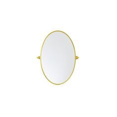 an oval mirror on a white background