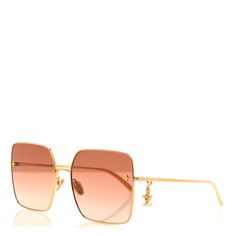 This is a pair of authentic LOUIS VUITTON Metal LV Charm Square Sunglasses Z1719U in Gold. These stylish glasses feature brown gradient lenses with a gold frame and a matching removable LV charm. Stylish Glasses, Brown Gradient, Authentic Louis Vuitton, Gold Frame, Square Sunglasses, Effortless Style, Lenses, Summer Fashion, Louis Vuitton