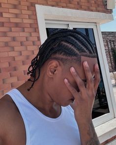 tzdacoronel Men Cornrows Design Simple, Fulani Braids Hairstyles Men, Cornrows Into Braids, Braids For Studs, Cornrows Into Twists Men, Cornrows Into Twists, Fulani Braids Men, Plaits Braids Men, Braid Styles Natural Hair