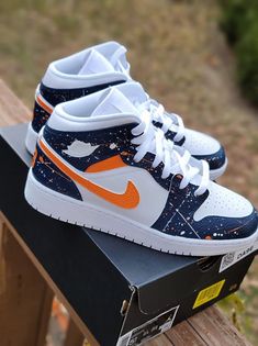 Jordan Kicks Sneakers, Shoes Sneakers Jordans Wallpaper, Blue And Orange Jordans, Shoes To Buy, Jordan Shoes For Men, Pretty Sneakers