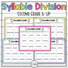 the sylabble division second grade and up worksheet