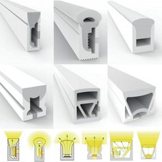 the different angles and materials of an aluminum profile for windows, doors, and doors