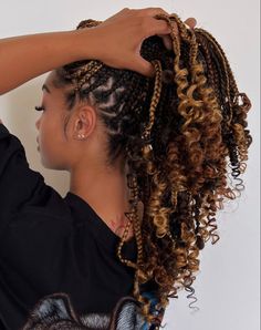 Short Braids With Curled Ends, Braids Wavy Ends, Short Braids With Curls, Curled Ends, Short Braids, Braids With Curls, Braids For Black