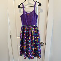 Inside Out Disney Dress Nwt Size Xs From The Dress Shop At Disney World Has Pockets Never Worn Peasant Dress Costume, Peter Pan Dress, Green Cotton Dress, Alice In Wonderland Dress, Wonderland Dress, Disney Dress, Flowy Floral Dress, Purple Fits, Minnie Mouse Dress