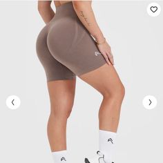 New With Tag Oner Active Effortless Seamless Shorts Washed Color: Cool Brown Size: S Or M Knitted Logo Sold Out Online Bum Shorts, Oner Active, Thigh Chafing, Cool Brown, Seamless Shorts, Lightweight Shorts, Active Shorts, Cycling Shorts, Confident Woman