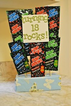 Birthday Rocks, Rockstar Party, 18th Bday, Birthday Gifts For Brother, Birthday Idea, 16th Birthday Party, Candy Bars