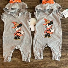 This Is A Set Of 2 Disney Baby Outfit Sleepers Or Halloween Costumes For The Precious Little Baby. 0-3 Months. Two Outfits Total. It Has Mini With Her Little Halloween Dress On A Hat With Ears And Bow Attached And A Snap Up Bottom Opening. Perfect For Twins, Best Friends. A Gift For Baby , Or Having Two If The Baby Soils One You Have A Back Up Outfit. Great For The Fall Can Be Worn Anytime. See Photos For More Condition Details. Hat With Ears, Halloween Romper, Disney Baby Clothes, Ear Hats, Baby Outfit, Baby Disney, Halloween Dress, 3 Months, Baby Gifts