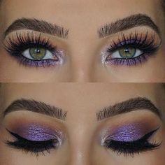 Makeup Cantik, Pretty Eye Makeup, Eyeshadow For Blue Eyes, Purple Eye Makeup, Purple Makeup, Makijaż Smokey Eye, Purple Eyeshadow