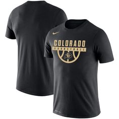 Your favorite squad is ready to make a statement on the court, and it can count on Colorado Buffaloes nation being in its corner all season long. This Nike Basketball Drop Legend T-shirt is the perfect way to show your school pride as the Colorado Buffaloes take on the best in the country. It features bold graphics of the program's logo and name across the chest, leaving no doubt in anyone's mind that you're a die-hard fan. Meanwhile, this lightweight tee's Dri-FIT technology wicks away moisture Basketball Shirt Designs, Nike Crew Neck, Purdue Boilermakers, Colorado Buffaloes, School Pride, Basketball Shirts, Nike Basketball, The Court, Nike Black