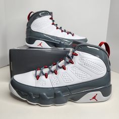 Air Jordan 9 Retro Size 9 Men White/Fire Red-Cool Grey Sku: Ct8019-162 100% Authentic Brand New With Box (Box Has No Lid) Any Questions? Make Sure To Ask Price Firm Jordan 11 Legend Blue, Jordan 11 Cool Grey, Air Jordan 9 Retro, White Athletic Sneakers, Air Jordan Basketball Shoes, Jordan 4 Red, Jordan 1 Mid White, Jordan Basketball Shoes, Nike Air Jordan 6