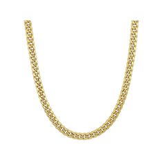 Finish your look with this Stella Grace 10k Gold Men's Miami Cuban Link Chain Necklace. Click on this JEWELRY & WATCHES GUIDE to learn about fit, styles, materials and more! Finish your look with this Stella Grace 10k Gold Men's Miami Cuban Link Chain Necklace. Click on this JEWELRY & WATCHES GUIDE to learn about fit, styles, materials and more! FEATURES Chain length: 20 in. Chain width: 6.15 mm Total weight: 19.49 g Clasp: lobster-claw Nickel free Metal: 10k gold Plating: 10k gold Finish: polis Classic Formal Cuban Link Necklace With Figaro Chain, Formal Cuban Link Necklace With Curb Chain, Classic Formal Cuban Link Necklace, Classic Cuban Link Chain Necklace For Formal Occasions, Classic Cuban Link Necklace For Formal Occasions, Classic Gold Cuban Link Necklace For Anniversary, Classic Cuban Link Chain Necklace For Anniversary, Classic Cuban Link Necklace With Curb Chain For Anniversary, Miami Cuban Link Chain