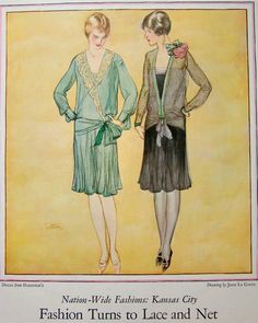 1926 Nation-Wide Fashions Kansas City Dresses by John LaGatta Flapper Dress Pattern, Fashion Illustration Vintage, 1920s Flapper Dress, 20s Fashion, 1920s Dress, City Dress, 1920s Fashion