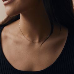 This little chain was made to look like little pins and needles with the bar and ring design. The 14k gold chain wears great on its own or can be personalized with a petite charm! Minimalist 14k Gold Figaro Chain Necklace, Minimalist Rose Gold Figaro Chain Necklace, Minimalist 14k Gold Delicate Chain Necklace, Dainty 14k Rose Gold Chain Necklace, Dainty Rose Gold 14k Gold Chain Necklace, Dainty Sterling Silver Bar Necklace, Everyday 14k Gold Bar Necklace With Adjustable Chain, Dainty White Gold Chain Necklace, Dainty Cable Chain Necklace