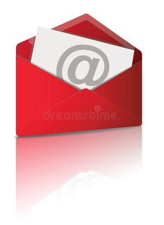 an email envelope with the letter at on it royalty illustration