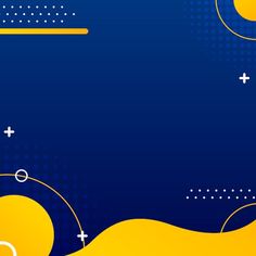 an abstract blue and yellow background with circles, dots and lines on the bottom right corner