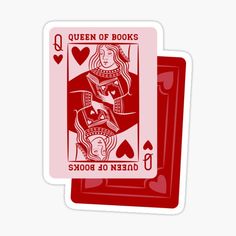 queen of books playing cards sticker